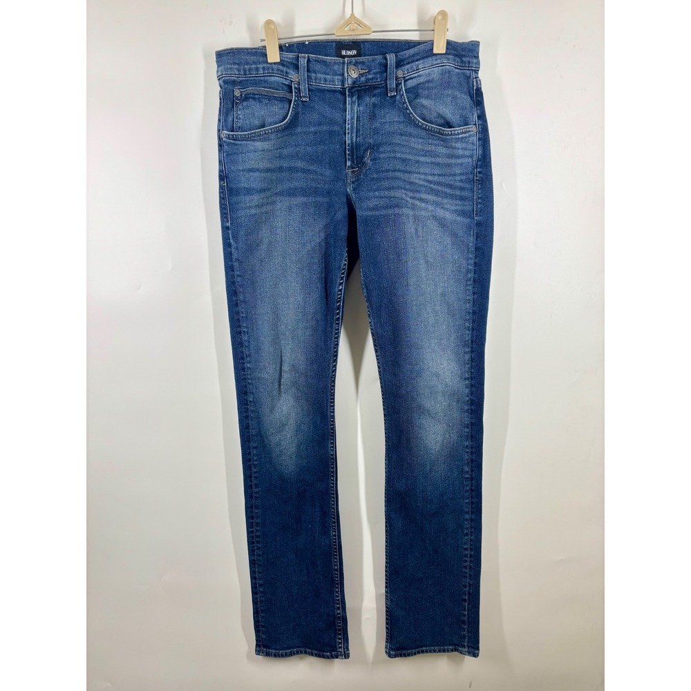 Hudson Byron Straight Leg Jeans Mens 32 Medium Wash Blue Denim